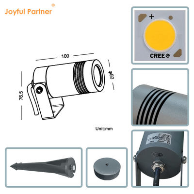 2024 New Aluminum Body IP66 Waterproof Low Voltage 6W CREE COB 12V LED Spike Lights For Walkway