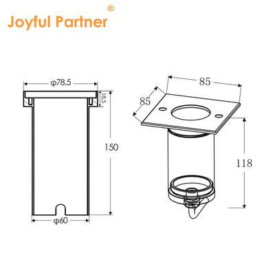 DC AC COB Led Aluminum Square Shape 304ss Front Cover LED Ground Light For Garden