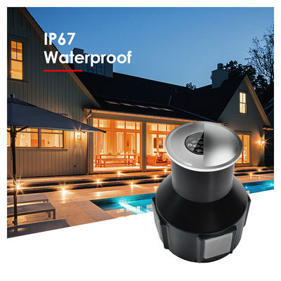 IP67 Recessed Semi Shading Round RGB Warm White Side Emitting Underground Buried Inground Light