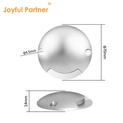 Side Emitting Recessed Step Inground Light Round Low Voltage 1W DC 24V 3000k IP67 Waterproof Cold White Aluminum Housing