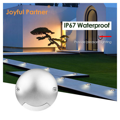 Side Emitting Recessed Step Inground Light Round Low Voltage 1W DC 24V 3000k IP67 Waterproof Cold White Aluminum Housing