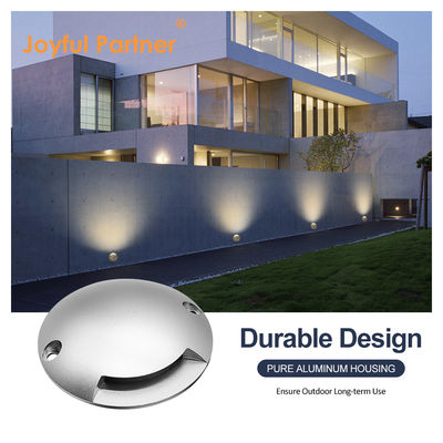Side Emitting Recessed Step Inground Light Round Low Voltage 1W DC 24V 3000k IP67 Waterproof Cold White Aluminum Housing