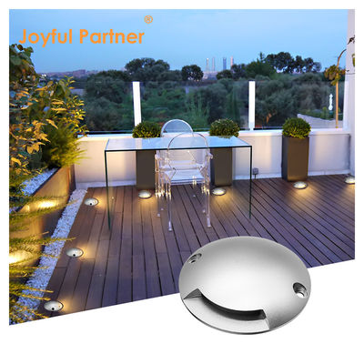 Side Emitting Recessed Step Inground Light Round Low Voltage 1W DC 24V 3000k IP67 Waterproof Cold White Aluminum Housing