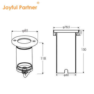 Stairway Lamp Recessed  IP65 Waterproof Aluminum AC100-240V COB LED 6W With Mounting Box