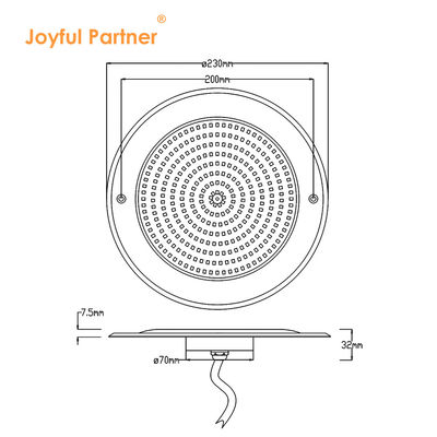 LED Pool Light Ultra Slim Resin Filled DIA230mm AC/DC 12v PC Transparent Cover Suport Customization