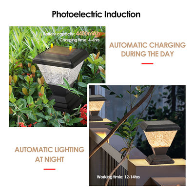 Garden Gate Light Solar Powered 124 Pcs SMD 2835 LED 150 Lm/W 5W Sloar Panels With PC Lampshade