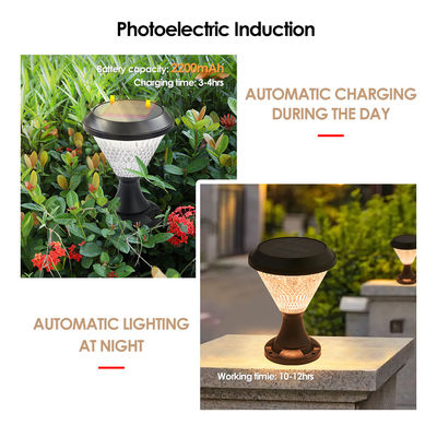 Energy Powered Pillar Light 5W/3.7V  Polycrystalline Sloar Panels Epistar DIA 200mm RGB Remote Control