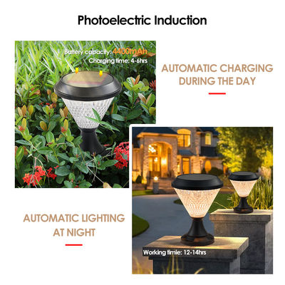 Solar Bollard Lights ABS Material Polycrystalline Sloar Panels Epistar SMD DIA245mm IP65  APP Controlled  waterproof