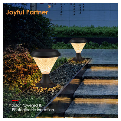 Solar Bollard Lights ABS Material Polycrystalline Sloar Panels Epistar SMD DIA245mm IP65  APP Controlled  waterproof