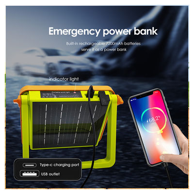 Portable Led Solar Flood Light SMD LED Warm White 3000K Rechargeable Battery With Remote Control
