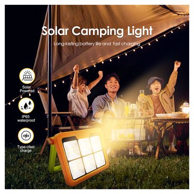 Portable Led Solar Flood Light SMD LED IP65 Waterproof With Remote Control Warm White 3000K Rechargeable Battery