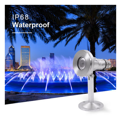 LED Underwater Spot Light Waterproof IK07 1*2W LED DC24V DMX RGBW 6W For Fountain