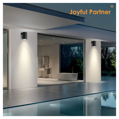 Exterior Wall Light Fixture Casting Aluminum IP65 Wall Mount Cylinder Disign With Tempered Glass