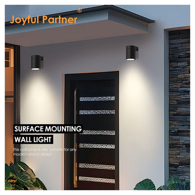 Exterior Wall Light Fixture Casting Aluminum IP65 Wall Mount Cylinder Disign With Tempered Glass