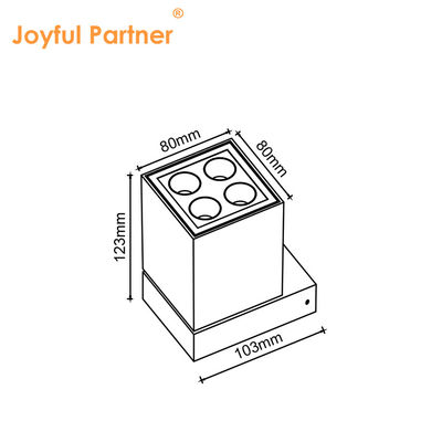 Surface Mounted Wall LED Light Square 8W DC 24V Warm White SMD LED Casting Aluminum Housing 45° Beam Angle