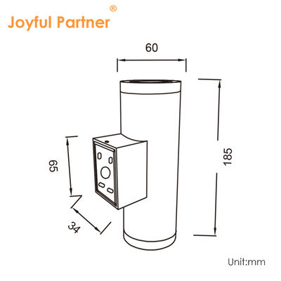 Double Head Wall Lamp Waterproof Circular Emitting Up And Down Black Housing With Aluminum Alloy