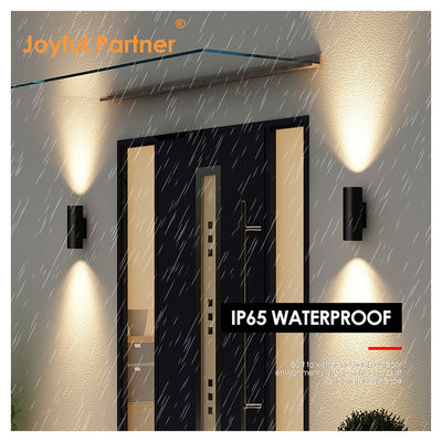 Sconce Outdoor Wall Light IP65 Modern Matte Black Aluminum Cylinder Garden Porch Up Down Light