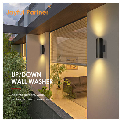 Outdoor Wall Light IP65 Matte Black Color Aluminum Cylinder Up Down Emitting For Garden Porch