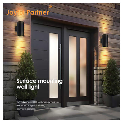 Outdoor Wall Light IP65 Matte Black Color Aluminum Cylinder Up Down Emitting For Garden Porch