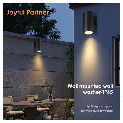Exterior Wall Mounted Light Extruded Aluminum Alloy 3000-6000K 18W 24W COB LED Black Housing Color