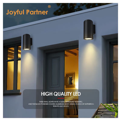 Exterior Wall Mounted Light Extruded Aluminum Alloy 3000-6000K 18W 24W COB LED Black Housing Color