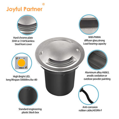 Landscape Inground Light Cree COB LED 3000k One Two Four Side View Driveway Light SS316 Front Cover IP67