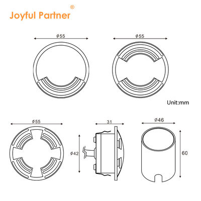 LED Buried Side Light DIA55MM Ultra Thin 16+ Years Factory SS316 Cover For Sidewalk