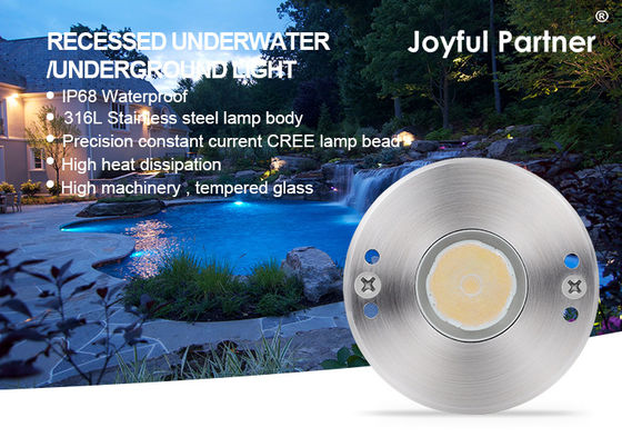 IP68 Underwater LED Pool Lights Stainless Steel 316 1W 2W Submersible Asymmetrical Lens