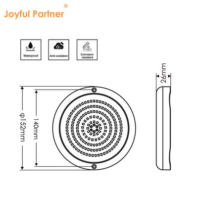 PAR56 Outdoor Swimming Pool Resin Filled SMD2835 135PCS AC12V RGBW 10W High Grade Steel