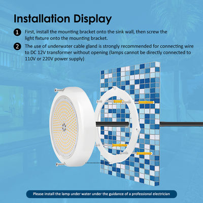 Pool Lights Led Underwater PAR56 Concreted Wall Surface Mounted With 18 Keys Remote Controller