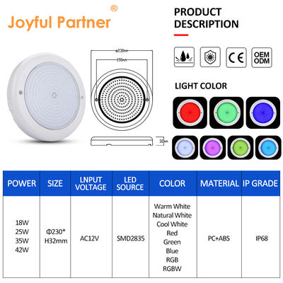Joyful Pool Lights 12v AC Upgrade SMD Chip RGB Color IP68 All PC One Set Design For Concret Pool