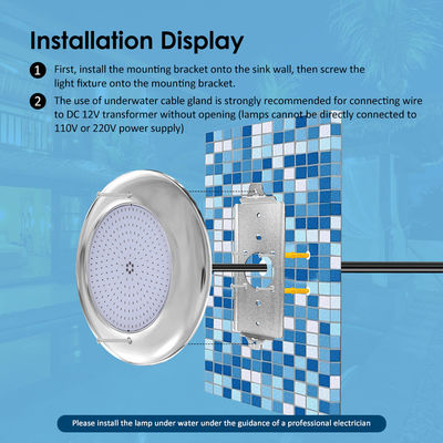 LED Pool Lights IP68 12VAC SMD LED Stainless Steel Material DIA260MM for Swim Pools