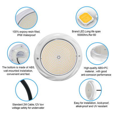 42W Surface Mounted LED Swimming Pool Light Underwater Lamp 230*35mm ABS Material IP68 Waterproof