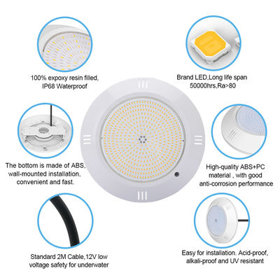 Swimming Pool Lighting 25W High Quality Resin Filled 12V IP68 Warm White For Pool