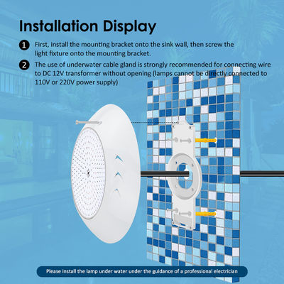18W Par56 LED Swimming Pool Surface-mounted Led Underwater Pool Lights AC 12V RGB for Waterscape Gardens