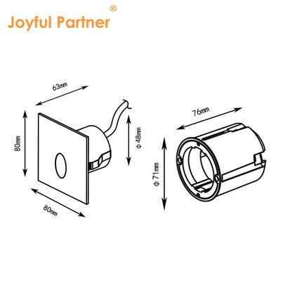 Smart LED Wall Lamp IP65 Aluminum Body  square Shape DC 24v 1w 2w 3w LED Stair Light For Corridor