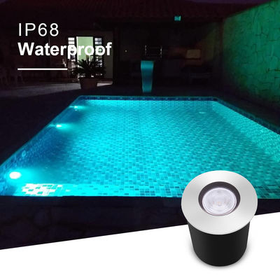 Swimming Pool Lights Recessed DC12~24V 1W 2W Stainless Steel LED Single Color With ABS Black Box