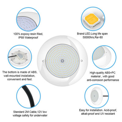 Waterproof LED Pool Lights 18W RGB WiFi Control 4 Wires Connection SMD 2835 AC12V