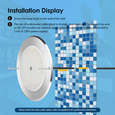 PAR56 Water Pool Lights Stainless Steel 316 Surface Mounted 42W AC12/24V By Remote Control