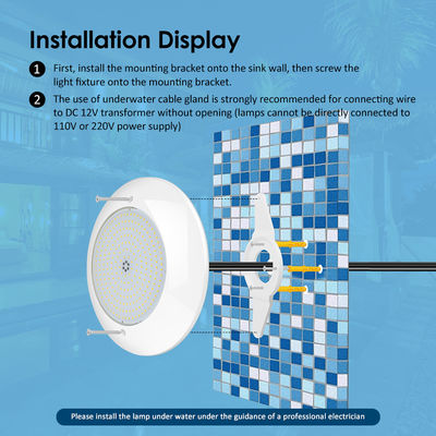 Submersible Swimming Pool Light Wall Mounted DIA260mm*H40mm RGBW Color By Remote Control