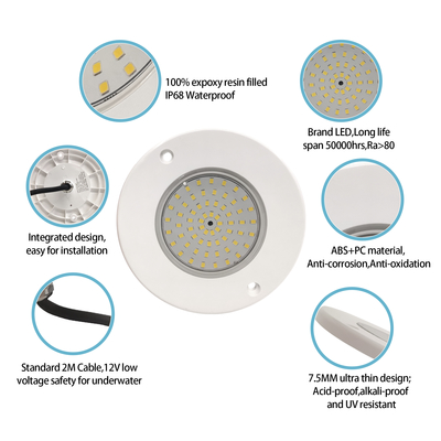 Underwater Swimming Pool Lights DC12V 10W IP68 Fully Plastic RGB 100% synchronous control