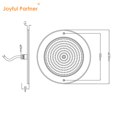 Resin Filled Pool Light Reflector 160mm DC12V 10W Fully Plastic SMD2835 108pcs RGBW Color Constant voltage