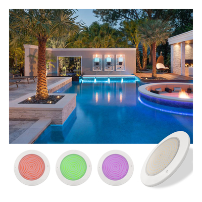 Resin Filled Pool Light Reflector 160mm DC12V 10W Fully Plastic SMD2835 108pcs RGBW Color Constant voltage