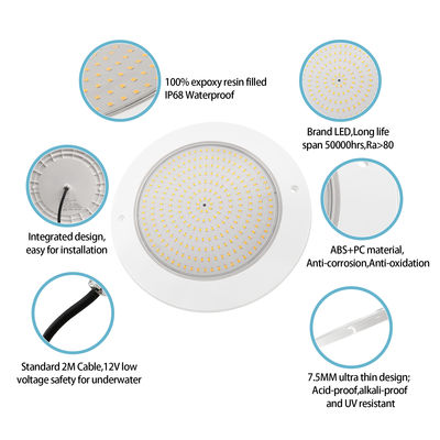 IP68 Waterproof Light 35W Ultra Slim H7.5mm ABS Material DC12V Wall Mounted