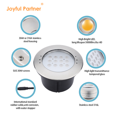 20W IP68 Swimming Pool Underwater Light 316 Stainless Steel LED Inground Lights