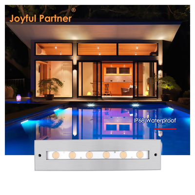 IP68 Underwater Lighting RGB RGBW Color Under Water Stainless Steel 316L 6*2W DC24V DMX Linear Wall Washer
