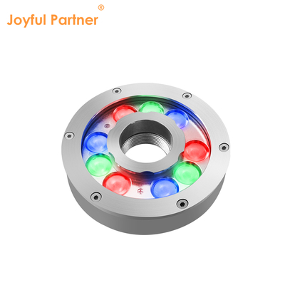Nozzle Fountain Light with Center Hole 18W Dmx Control Rgb 3in1 LED Garden IP68 Dia 160mm with Stainless Steel 316L