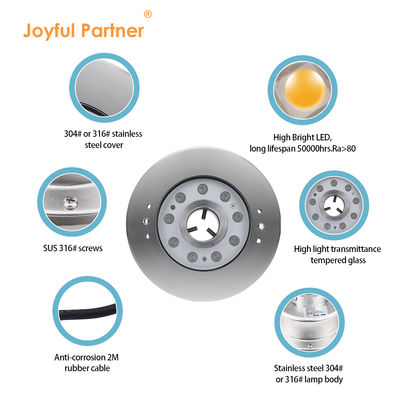 LED Water Jet Fountain Lights Outdoor Waterproof Stainless Steel RGB DMX Round Ring