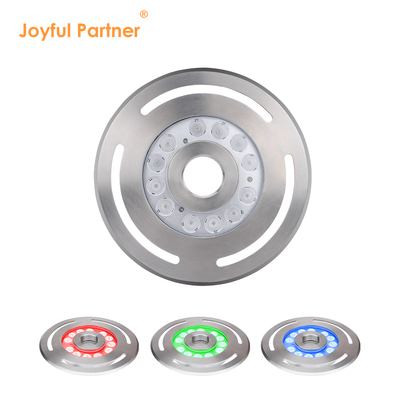 Outdoor IP68 DMX RGB 24V Submersible 9X3w LED Underwater Fountain Dancing Light  Stainless Steel 316L With Diameter 285mm