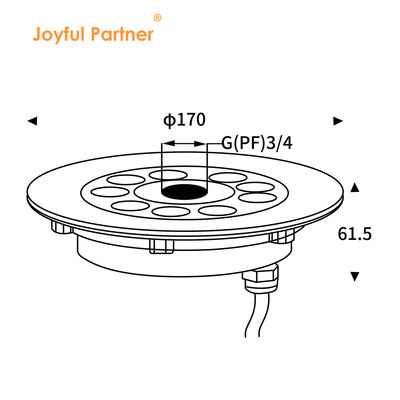 RGB DMX Underwater LED Fountain Light Joyful Partner Stainless Steel IP68 Waterproof DC24V 18W